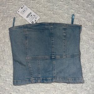 ZARA Jean Tube Top